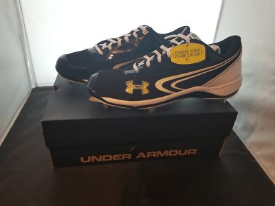 NIB Under Armour Authentic Ignite III Size 13.5 Black & White Baseball Cleats 