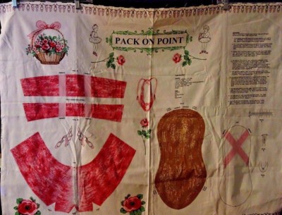 Vintage 1990s Spring Industries Ballet Slipper Backpack Fabric Panel Cut Sew DIY