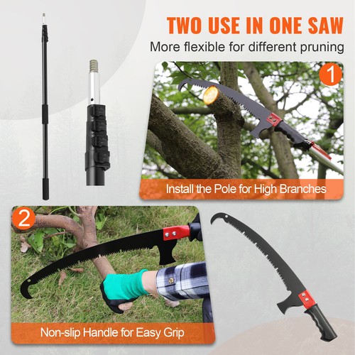 VEVOR Manual Pole Saw Extendable Tree Pruner 1.5 m-6.1 m Aluminum Alloy Pole - Picture 6 of 12