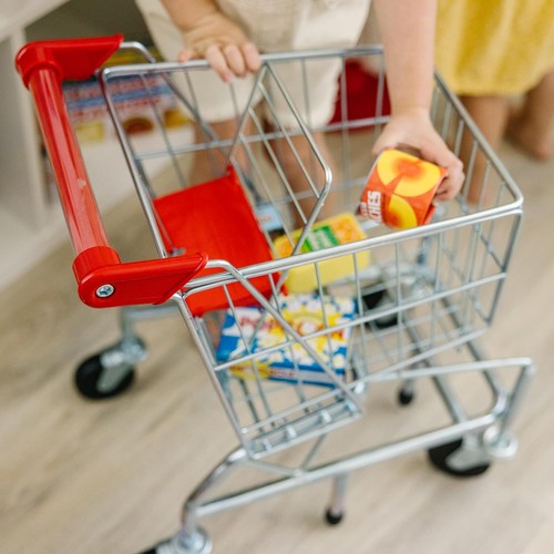 Toy Shopping Cart With Sturdy Metal Frame - Toddler Shopping Cart - Picture 5 of 9