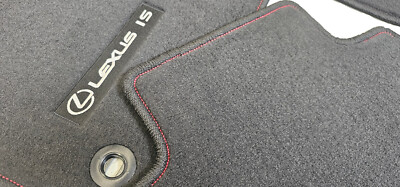 LEXUS IS RWD REAR WHEEL DRIVE Black Red Stitch 2015 - 2024 4 PC Set Carpet Mats