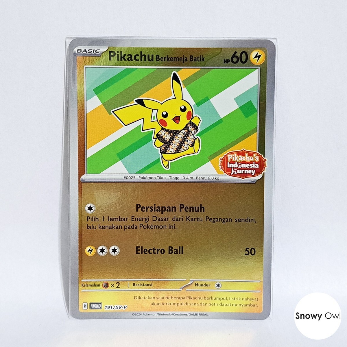 Pikachu Berkemeja Batik 191/SV-P Promo Holo Foil Pokemon Card