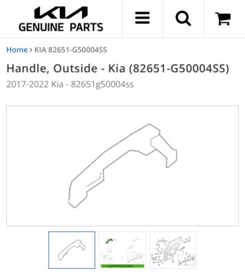 NEW OEM Kia Niro EV Rear Door Handle Silver 82651-G50004SS Door handle assy