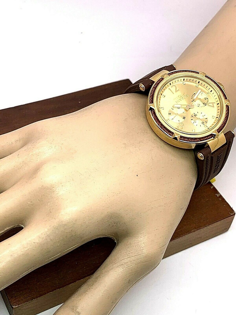Invicta Women\'s Watch 29138 Bolt Gold Tone Dial Brown Rubber Strap Quart… Invicta Bolt Women main image 3