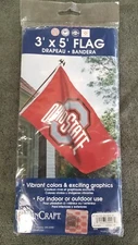 WinCraft Ohio State University Buckeyes 3’ x 5’ Flag or Banner Football NEW!!!