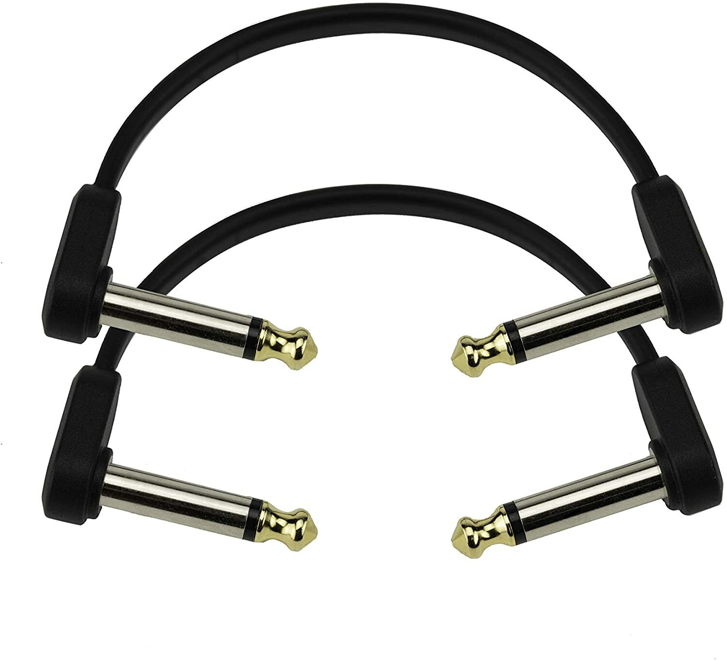 D'Addario PW-FPRR-204 Flat Instrument Patch Cable, 4in Right Angle, Twin Pack