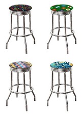Bar Stool 29" Tall Chrome Finish Swivel Kitchen Novelty Game Room Billiards Pool