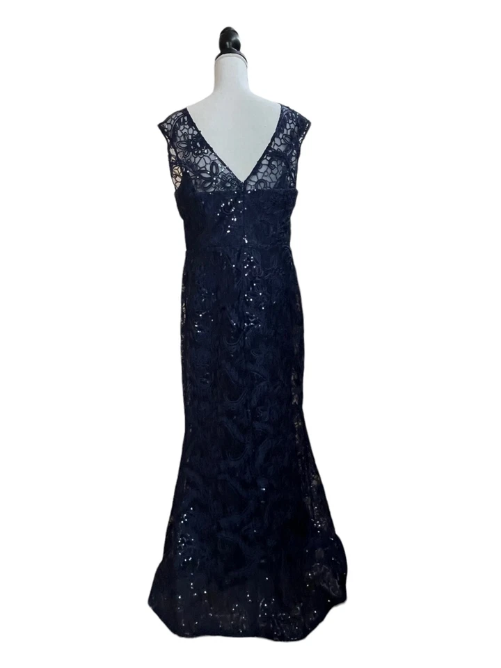 Vestido para mujer SLNY azul marino forrado con lentejuelas de encaje 12 Foto 3 de 4