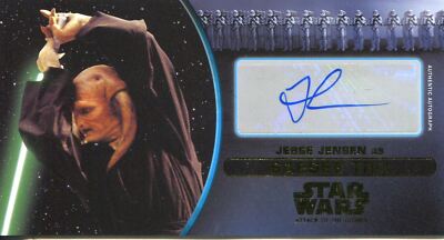 Star Wars Attack Of The Clones 3D Gold [10] Autogrammkarte Jensen als Saesee Tiin