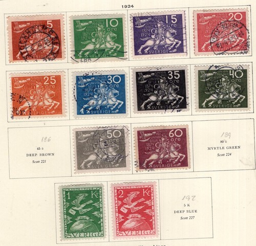 SWEDEN, YV # 178/191, NOT CONSECUTIVE, MH - USED