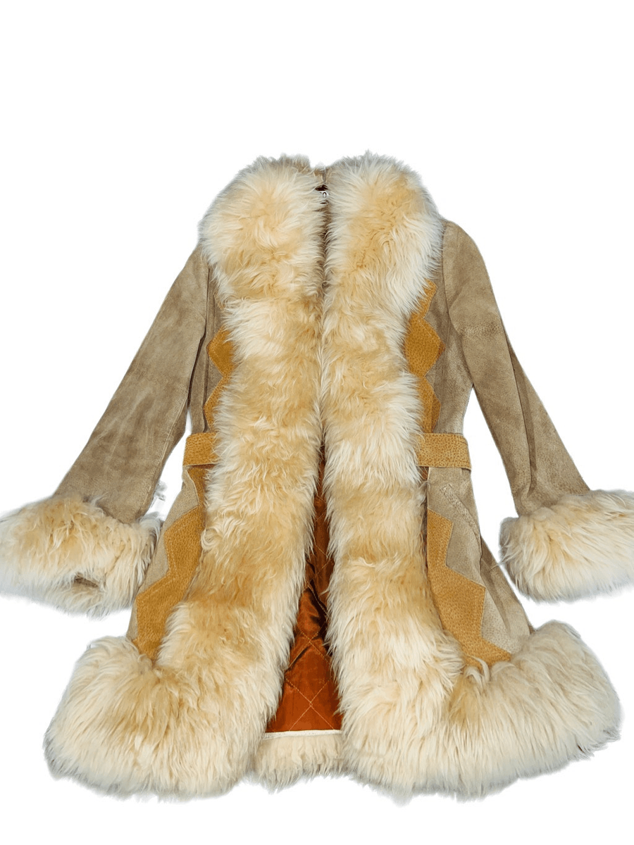 Vintage 1960's UNIQUE Custom Made Penny Lane Leather Suede - Main Image