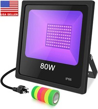 80W UV LED Black Light Outdoor Flood Light Waterproof Stage Light DJ Disco US