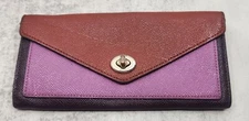 Coach C1909 Slim Envelope Wallet Colorblock Terracotta Multi