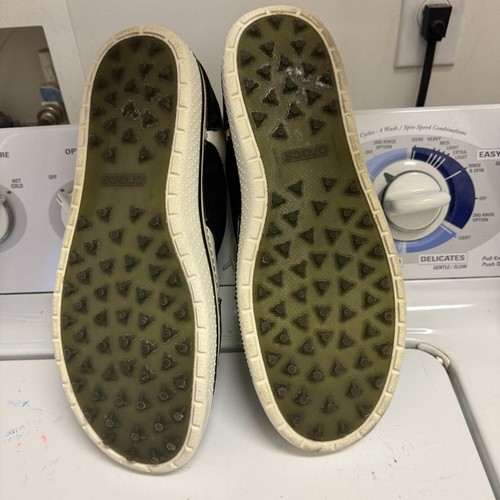 Crocs Shoes Mens 12 Preston Leather Spikeless Golf Black White soles 18976 - Picture 14 of 14