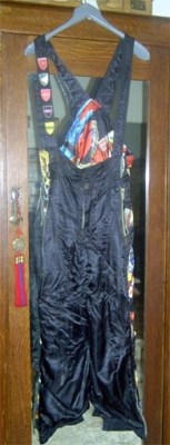 skianzug/set - mcm - gr.m - satin/samt - schwarz/bunt - gebraucht