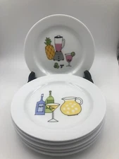 Margarita By Ursula Dodge Signature Appetizer Cocktail Plates 6.75” Set Of 6 EUC