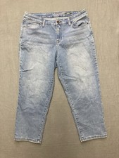 Style & Co. Bottoms Up Capri Jeans Women's 12 Blue 5-Pocket Mid Rise Medium Wash