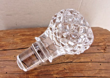 Gro&szlig;er schwerer Glas/Kristallst&ouml;psel f&uuml;r Karaffen Transparent Wabenmuster 10 cm