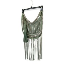 River Island  Fringe Hobo Woven Leather Shoulder Bag  With Zipper 