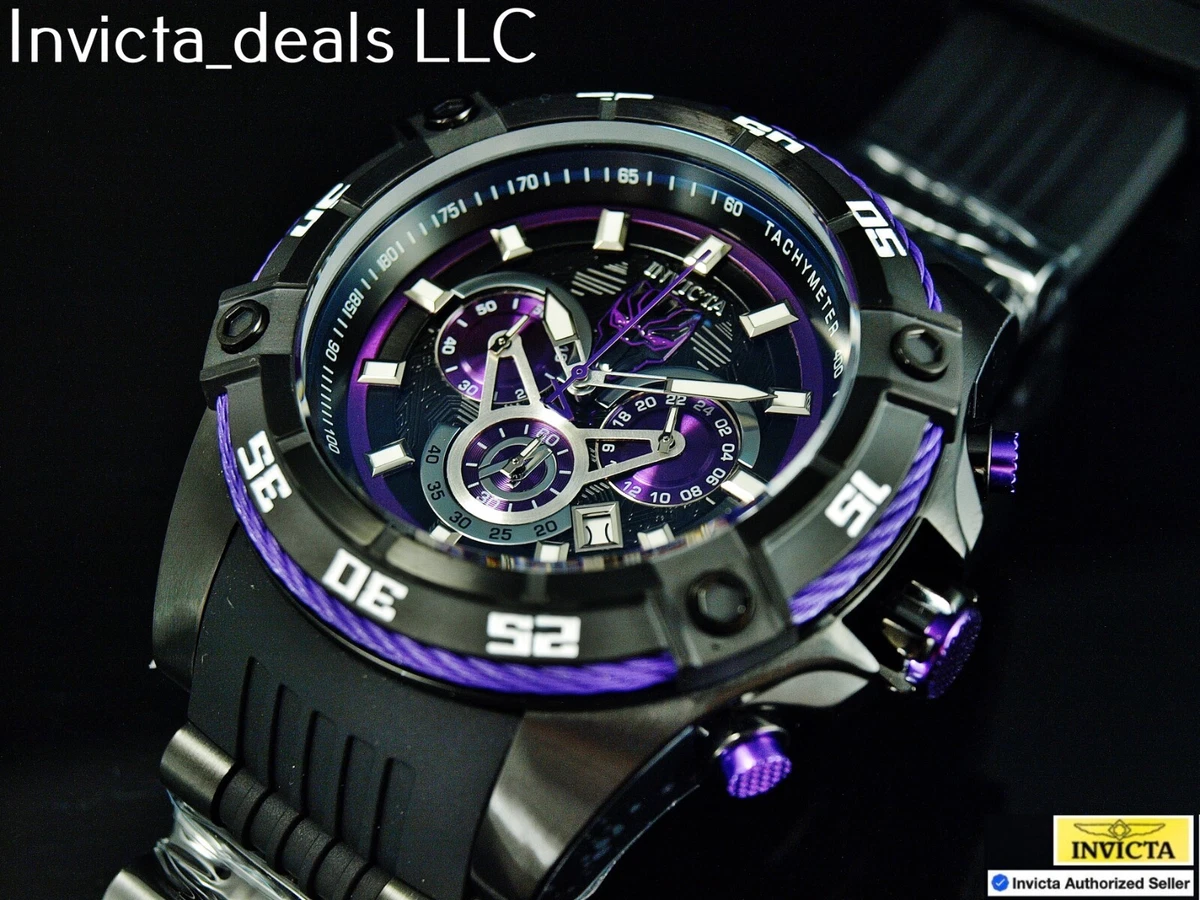 Invicta Mens 52mm Bolt Marvel Black Panther Chrono Limited Ed