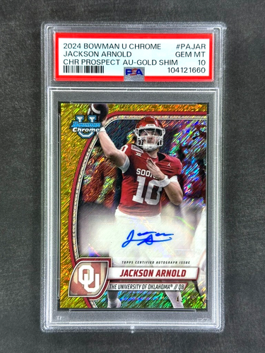 2024 Bowman U Chrome #JAR Jackson Arnold Auto Gold Shimmer Refractor /50 PSA 10