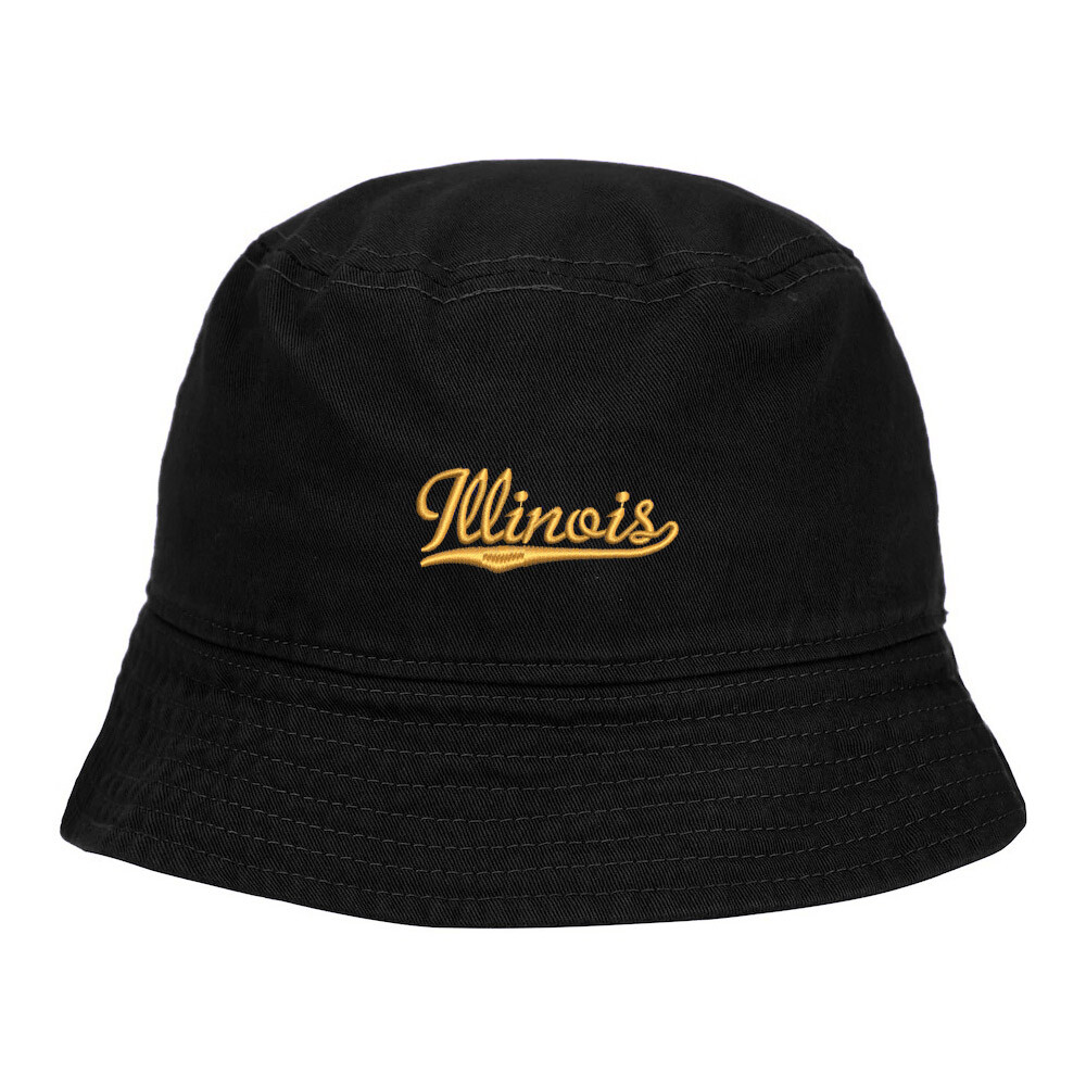 Bucket Hat for Men&Women Illinois - IL Embroidered Washed Cotton Beach Sun Hats-image