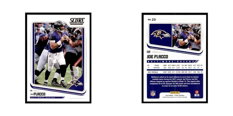 Joe Flacco 2018 Score #23 Football Cards Football Card NM - Image 3 of 3