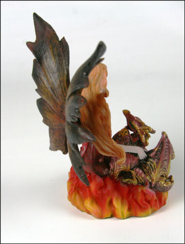 Hada de 5" con Dragón Mítico Gótico Rojo - Fundido en poliresina de calidad - Imagen 4 de 4