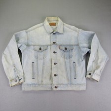Vintage Levis Jacket Mens Medium Blue Jean Denim Type 3 Trucker Coat 80s USA