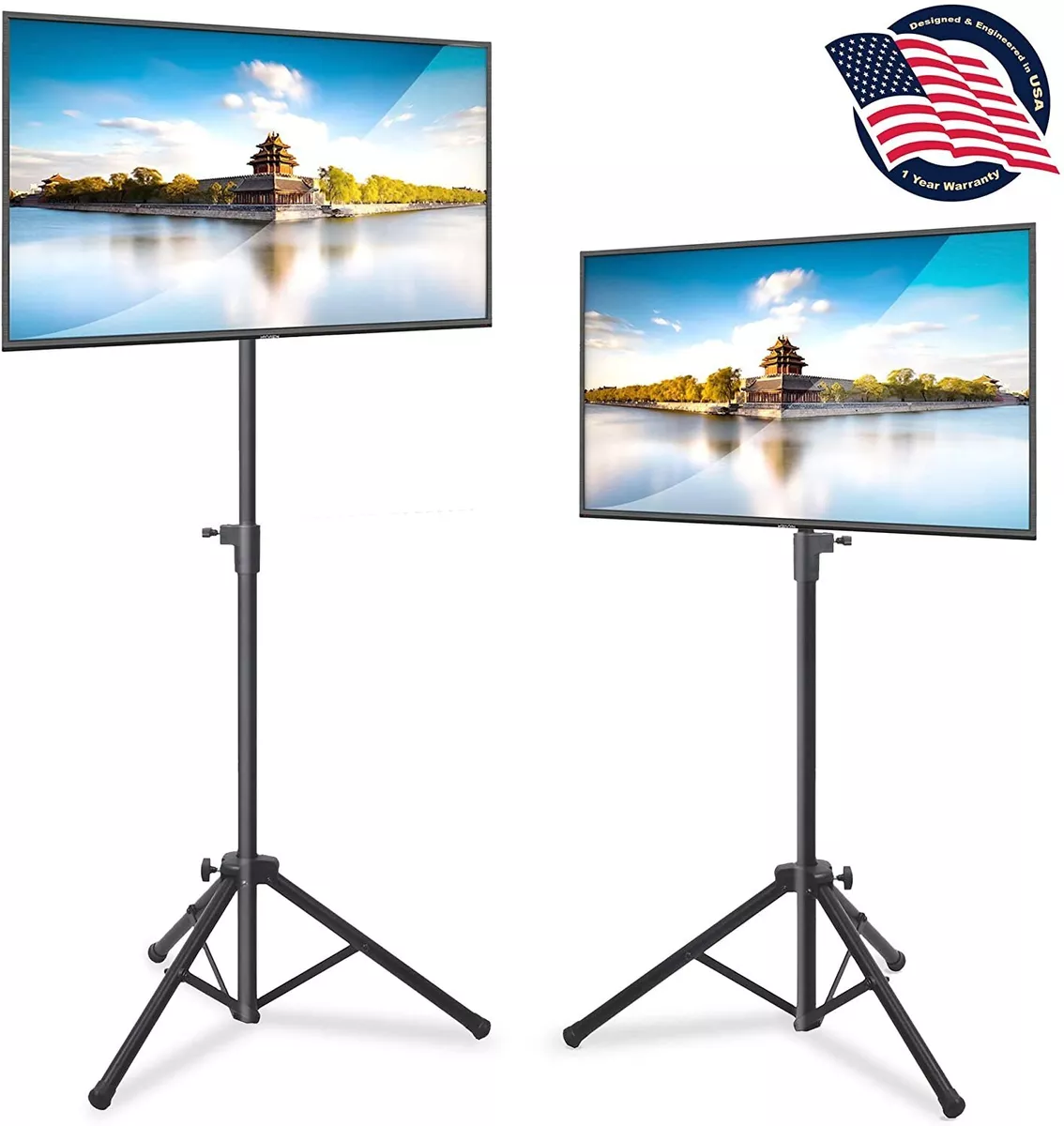 Pyle 2 Pcs. Tripod TV Stand Portable Flat Panel Television Monitor TV Mount