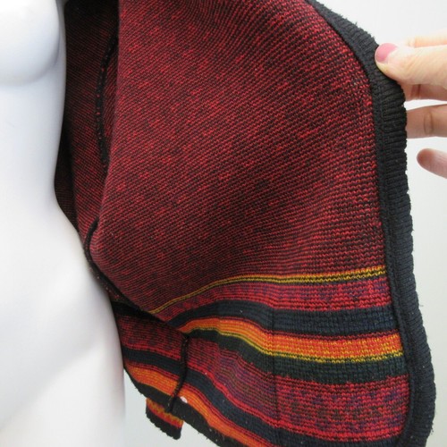 Vintage Tally Ho Cardigan Womens 1X Fair Isle Black Red Sweater Button Up - Picture 11 of 17