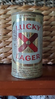 Lucky Lager Aged For Flavor Premium 12oz Flat Top Beer Can. Salt Lake City, Utah
