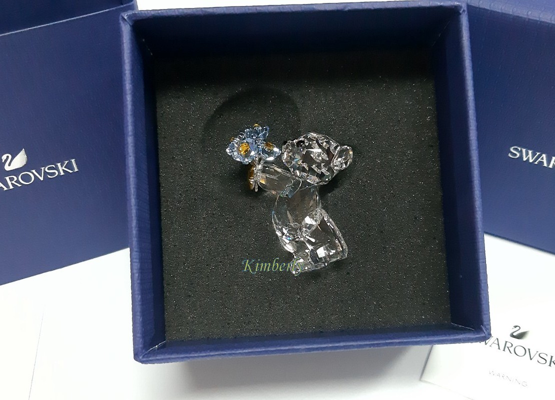 【新品】Swarovski 置物 Krisベア Forget-me-not SWAROVSKI（スワロフスキー） クリスタルフィギュア KRISベア Forget