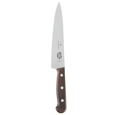 Victorinox 5.2030.19-X1, 7 1/2'' Serrated Edge Stiff Chef Knife with Wood Handle