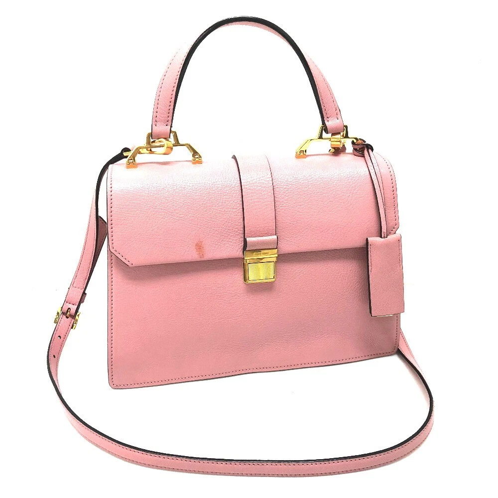 Miu Miu Madras 2 Way Leather Shoulder Bag For Women