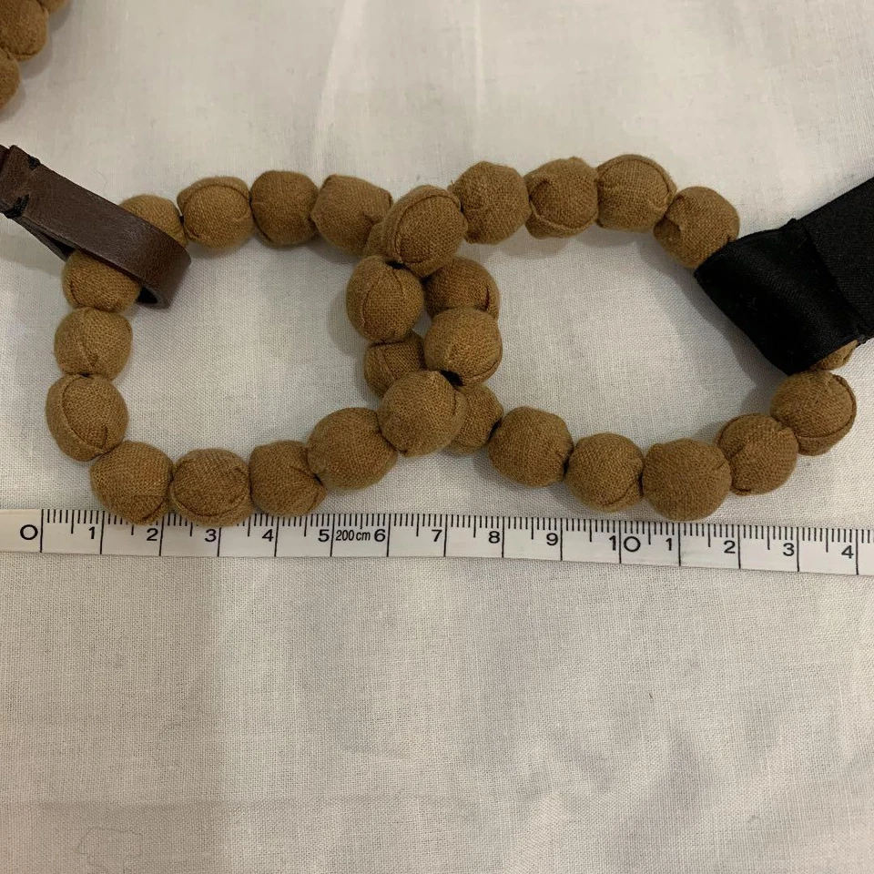 MARNI Collar Marrón Bola Cinta Cuero Satinado Accesorio Damas Mujeres #M45 Foto 2 de 4