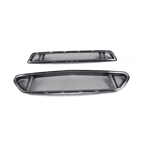 For Ford Mustang 2015-17 Real Carbon Front Upper+Lower Bumper Grill Grille Cover - Picture 11 of 15