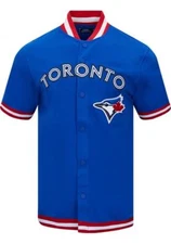 Toronto Blue Jays Pro Standard Blue Button Down Official MLB Classic Jersey