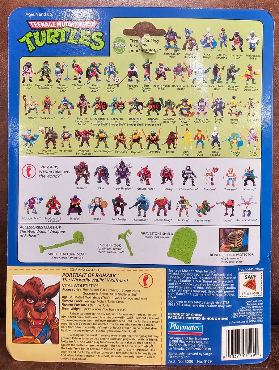 Rahzar Teenage Mutant Ninja Turtles TMNT 1991 Playmates NEW MOSC