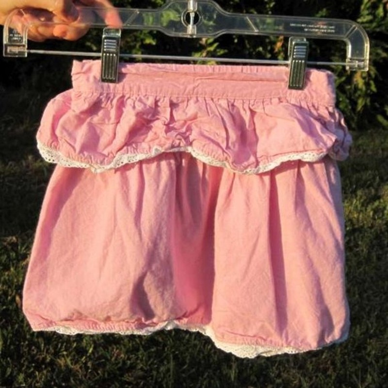 24M Pink White Lace Trim Ruffle Skirt Elastic Waist Toddler India