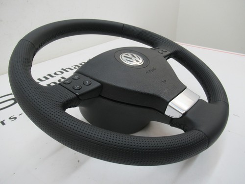 VW Golf V 5 1K Leder Lenkrad Neu bezogen Echtleder schwarz Sportsline 1K0959538F - Bild 2 von 18
