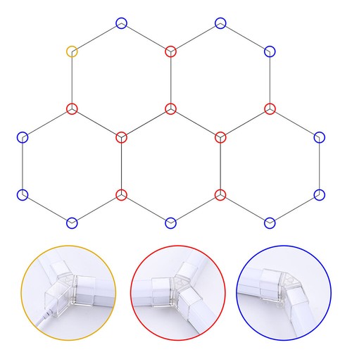 5 X Hexagon LED Lampe Werkstatt Garage Wand Decken Leuchte Waben Beleuchtung - Picture 6 of 26