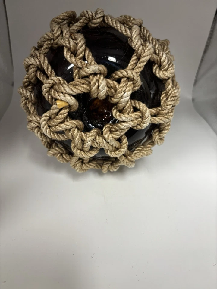 Vintage Glass Fishing Buoy  Large red/orange, 5 Inch Diameter - Image 3 of 3