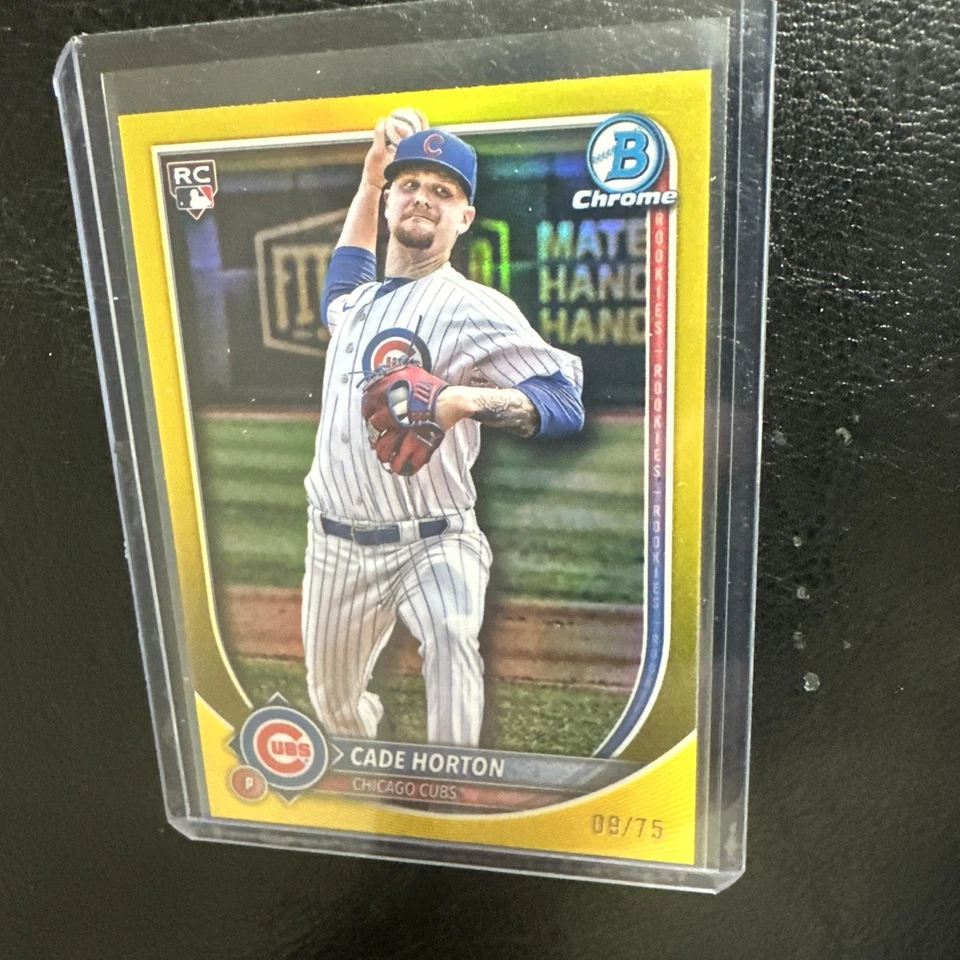 Cade Horton 2025 Bowman Chrome дебютант желтая переливающаяся карточка дебютанта RC /75 кубиков - Изображение 2 из 4
