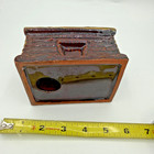 Vintage Ceramic Log Cabin Bank For Lincoln Pennies, 5 x 3.75 x 3.5 No Plug--7152 — photo 2