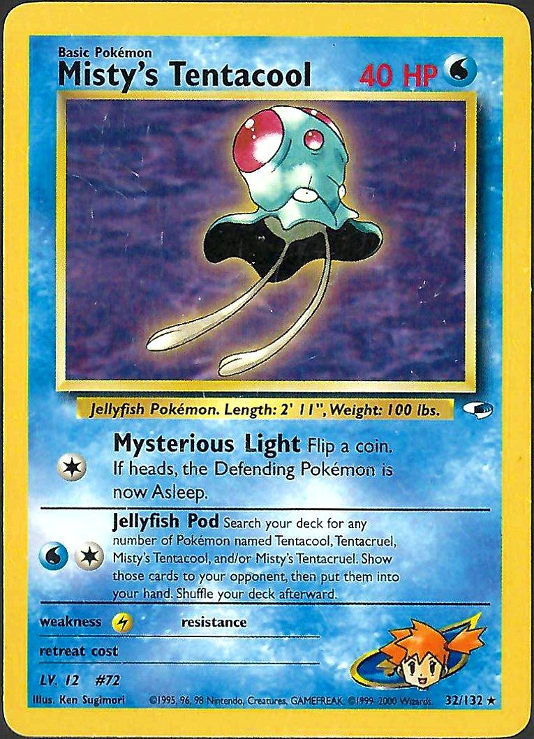 Misty's Tentacool (32) Rare 032/132 Gym Heroes Pokemon 200010 LP