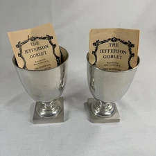 Lot Of 2 Stieff Pewter P65 5" Jefferson Goblets Square Bases