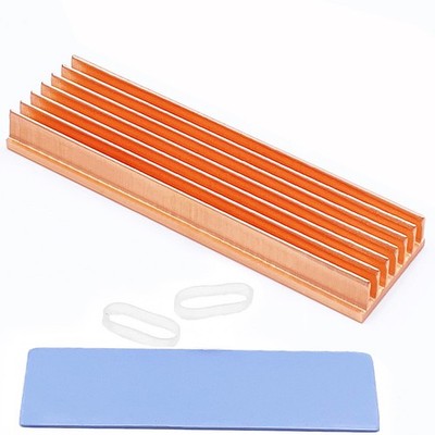 Awxlumv M.2 Heatsink Pure Copper Nvme 2280 SSD Heat Sink 7 Coling 1Pcs, gold 