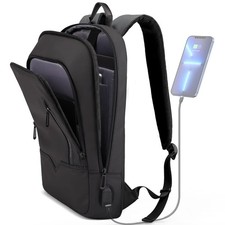 Backpack for Men Business Slim Backpack with USB Charger Computer Lightweight...