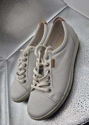 ECCO Soft 7 White Leather Sneakers Womens EU 37 US 6.5 extra wide